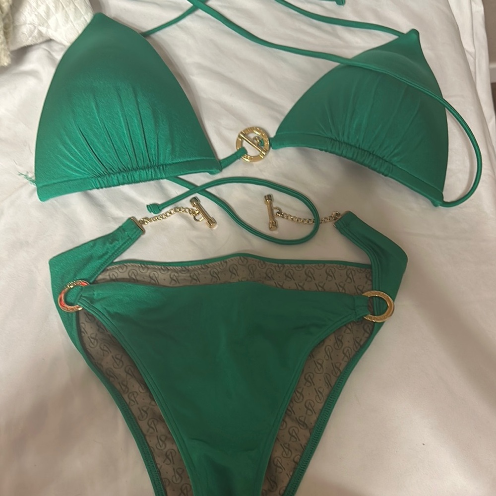 Victoria's Secret Emerald Bikini with Gold Details
